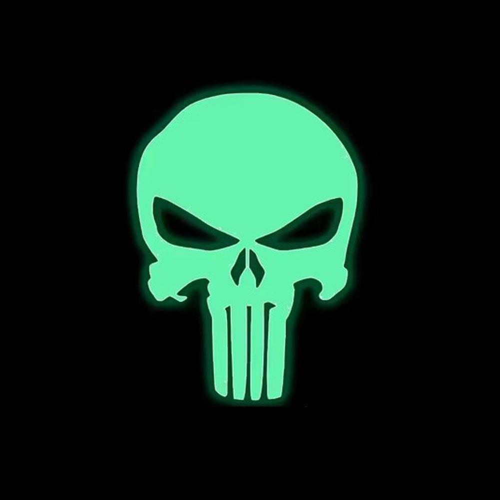 1pc Skull Head Motorcycle Glow Stickers Waterproof Moto Helmet Decoration Motorbike Fuel Tank Side Fairings Decal Accessories