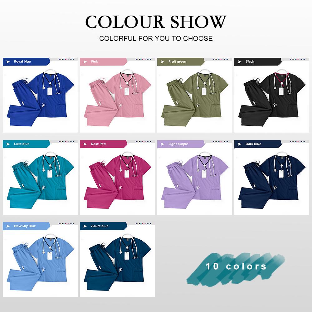 Beauty SPA Uniform Scrub Nursing Scrubs Set Comfortable Leisure Care Center Work Clothes Nurse Uniform Gown Top+pants Suit