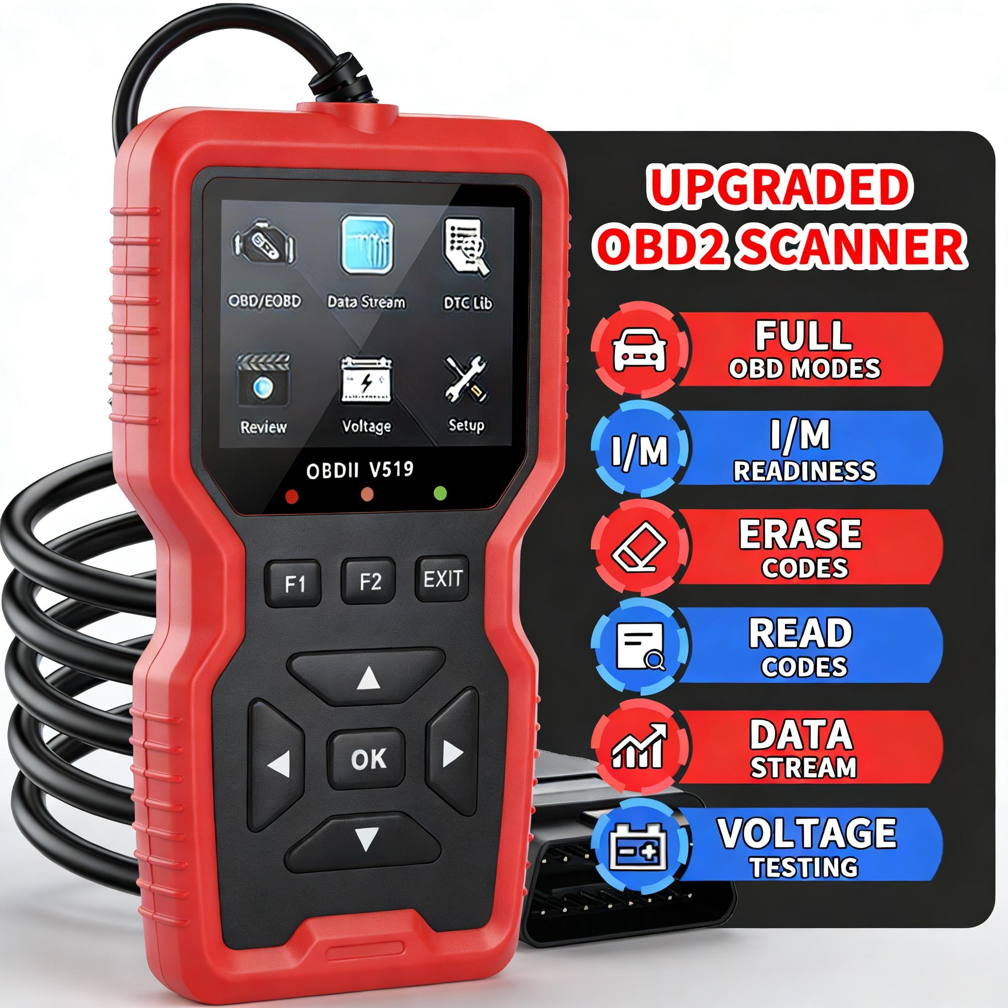 Professional OBD2 Scanner, Automotive Scan Tool, Real-time Data Car Engine Diagnostic Code Reader Tool, Car Engine Checker Tools
