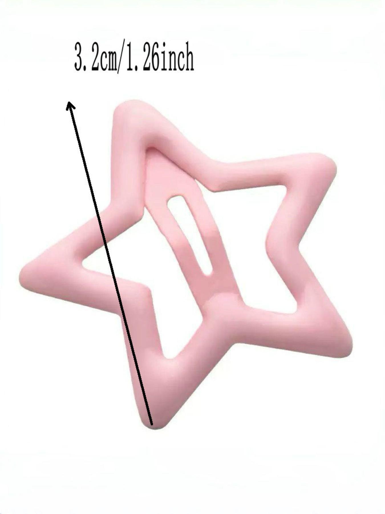 Star-Shaped Hair Clips Set of 10, Trendy Macaron Colors, Perfect for Music Festivals & Daily Use, Adorable Accessories