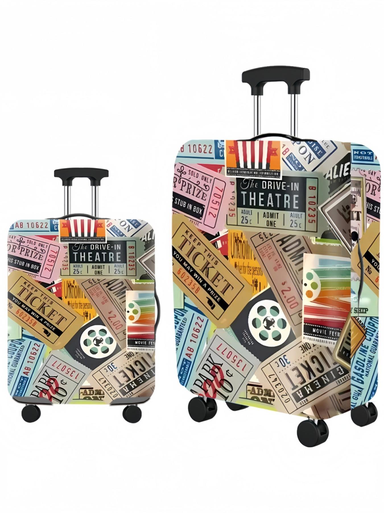 Luggage Cover, Travel Case Cover, Suitable for 18-32 inch Luggage, Outdoor Travel, Business Style, Stylish Pattern, Unisex Travel Accessory, Polyester Luggage Elastic Dust Cover, Ideal for Back-to-School Students, Outdoor and Holiday Travel, Luggage Prote