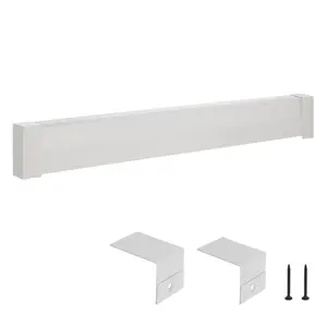 fathersdaygift VEVOR Baseboard Heater Covers, Basic Series 5 ft Standard Electric Heating Unit Front Cover for Home Improvement, Heavy-duty Steel, Easy Installation for Bedroom Replacing Old Cover, White