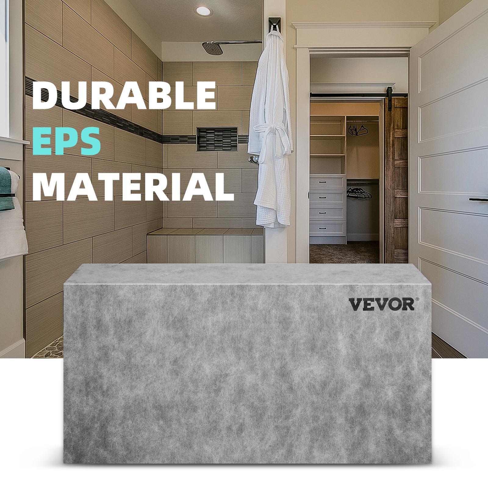 VEVOR Board Shower Bench Rectangle Bench Ready to TileWaterproof 38.2x11.4x20 VEVOR Board Shower Bench Rectangle Bench Ready to TileWaterproof 38.2x11.4x20