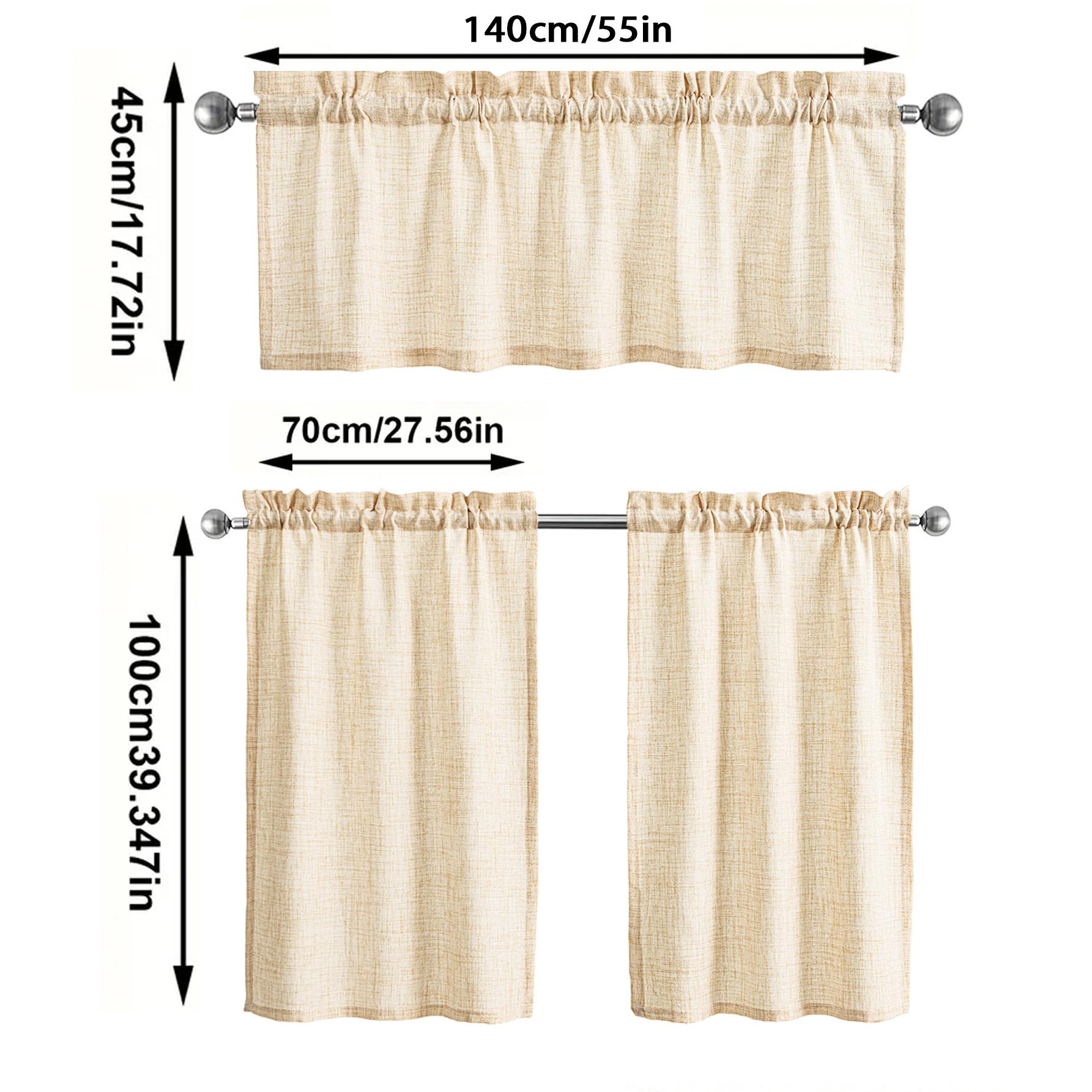 JIT 1PC/2PCS/3PCS linen printed curtains, fresh pastoral style with warm-toned sunflower patterns, semi-transparent rod-pocket type, 195G fabric texture, suitable for kitchens and bedrooms, making your home warmer and cozier, Window Curtain