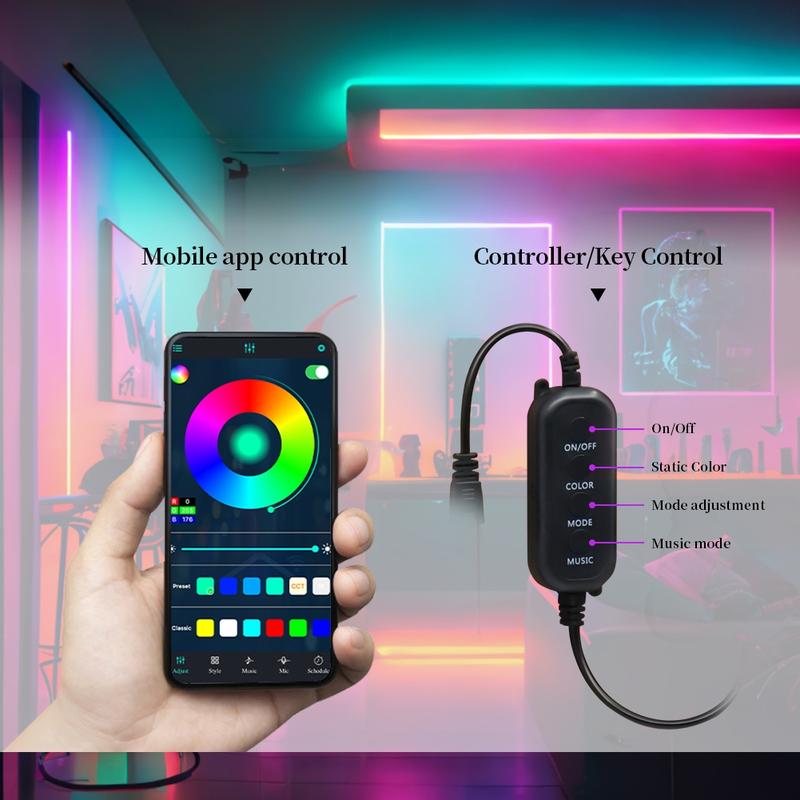 USB-Powered RGB Color-Changing LED Strip Light with App Control, Ambient Backlight for TV, Computer, Bedroom & Living Room, Decorative Neon Accent Light, Smart LED Lighting, Great Christmas Gift USB-Powered RGB Color-Changing LED Strip Light with App Control, Ambient Backlight for TV, Computer, Bedroom & Living Room, Decorative Neon Accent Light, Smart LED Lighting, Great Christmas Gift