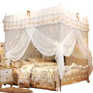 Bed, Luxury Style Bed Curtains Four Corner Post Bed Breathable Tent for Girls Adults Bedroom Decoration(180 * 200 * 200)