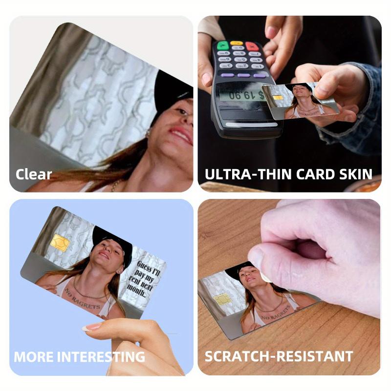 4pcs of Interesting Credit Card Skin Stickers Ultra-Thin Scratch-Resistant And Non-Slip Personalized Bank Card Decoration Skin Film