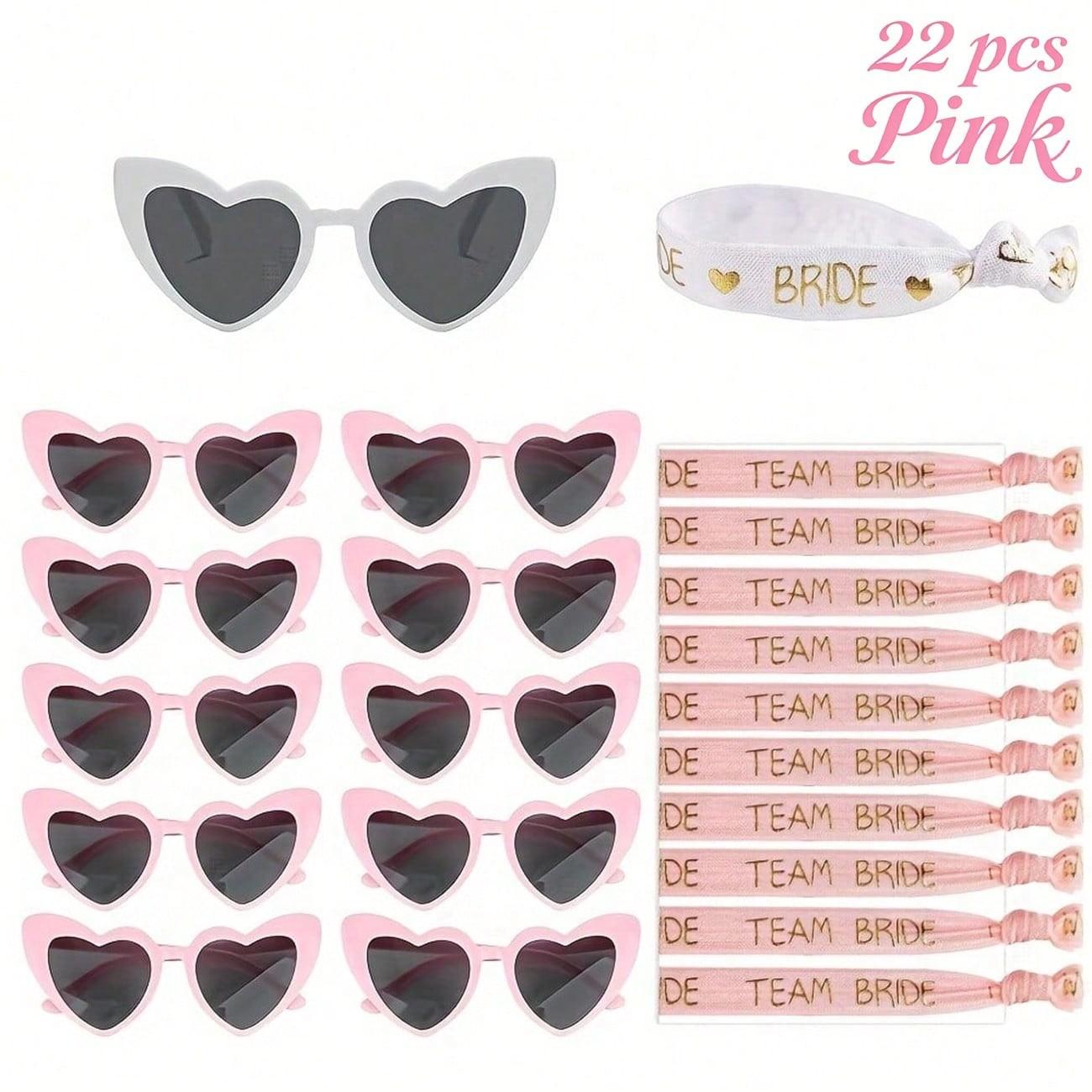 22 Pieces Bachelorette Proposal Gift Set, Single Party Glasses, Bride Squad Headbands, Wedding Accessories, Fun Party Supplies