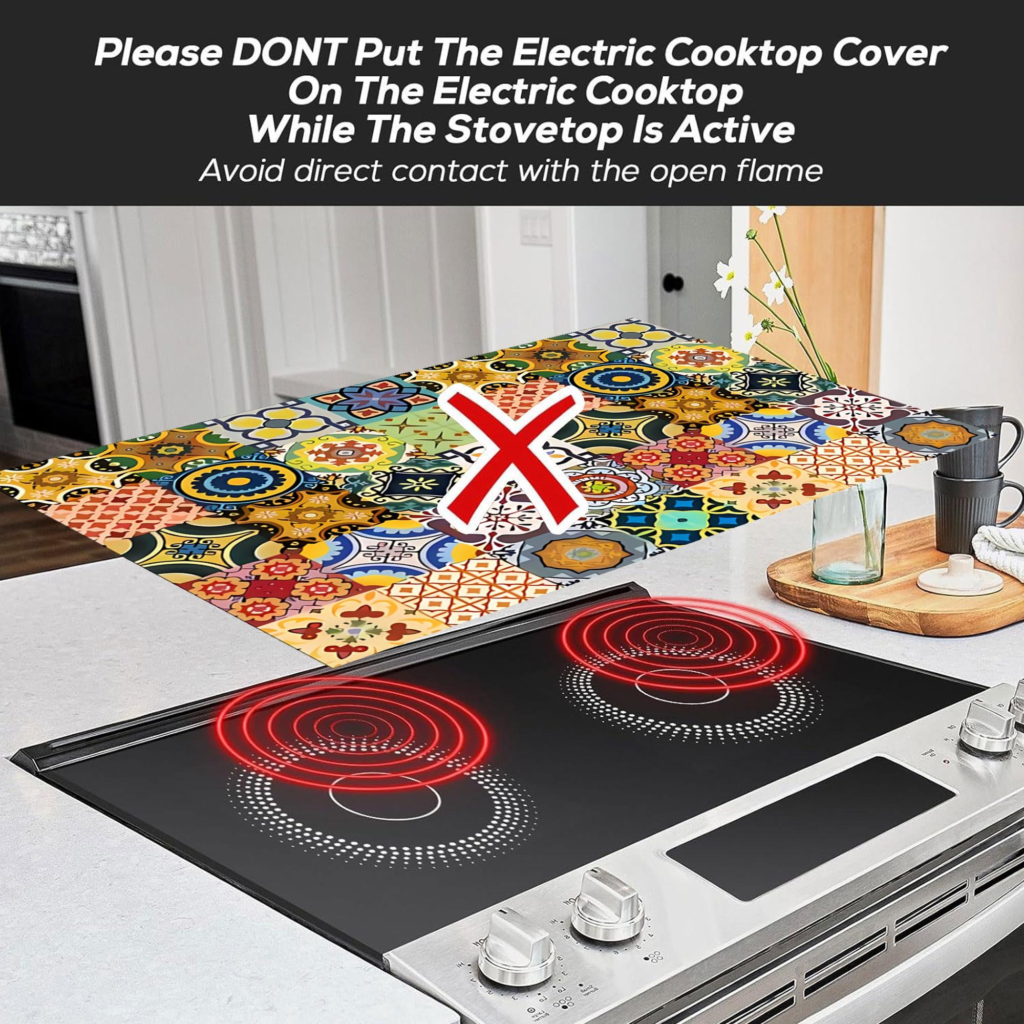 Soft Electronic Stove Panel Protector Pad, Multi-Pattern Striped Design, Scratch Resistant, Easy to Clean, Suitable for Any Kitchen, Kitchen Decorative Placemat