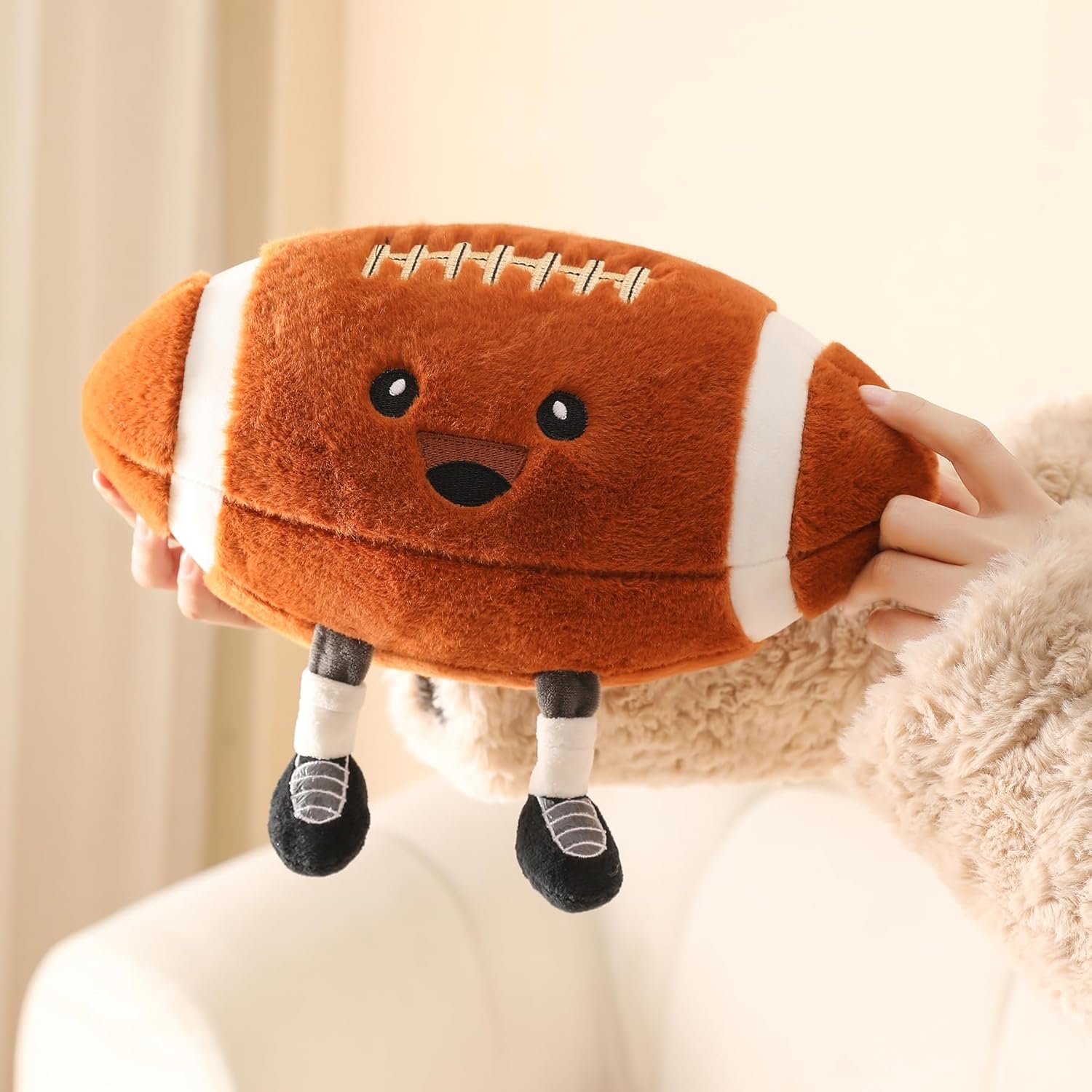 Funny Soccer Ball Plush Pillow with Legs - Adorable Stuffed Animal Toy for Boys and Girls, Soccer-Themed Throw Pillow Gift for Room Decor, Sofa or Bed, Soft Stuffed Animal (Soccer 10 Inch)