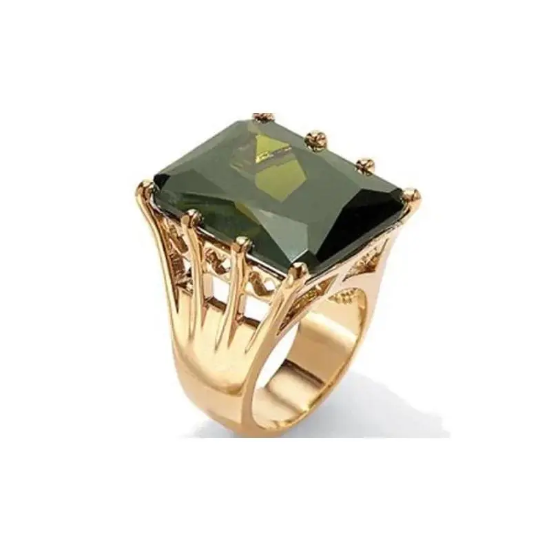 Ladies Green Emerald Ring, Romantic Classic Drop Ring, Valentine's Day Gift, Fashionable Temperament Sapphire Jewelry