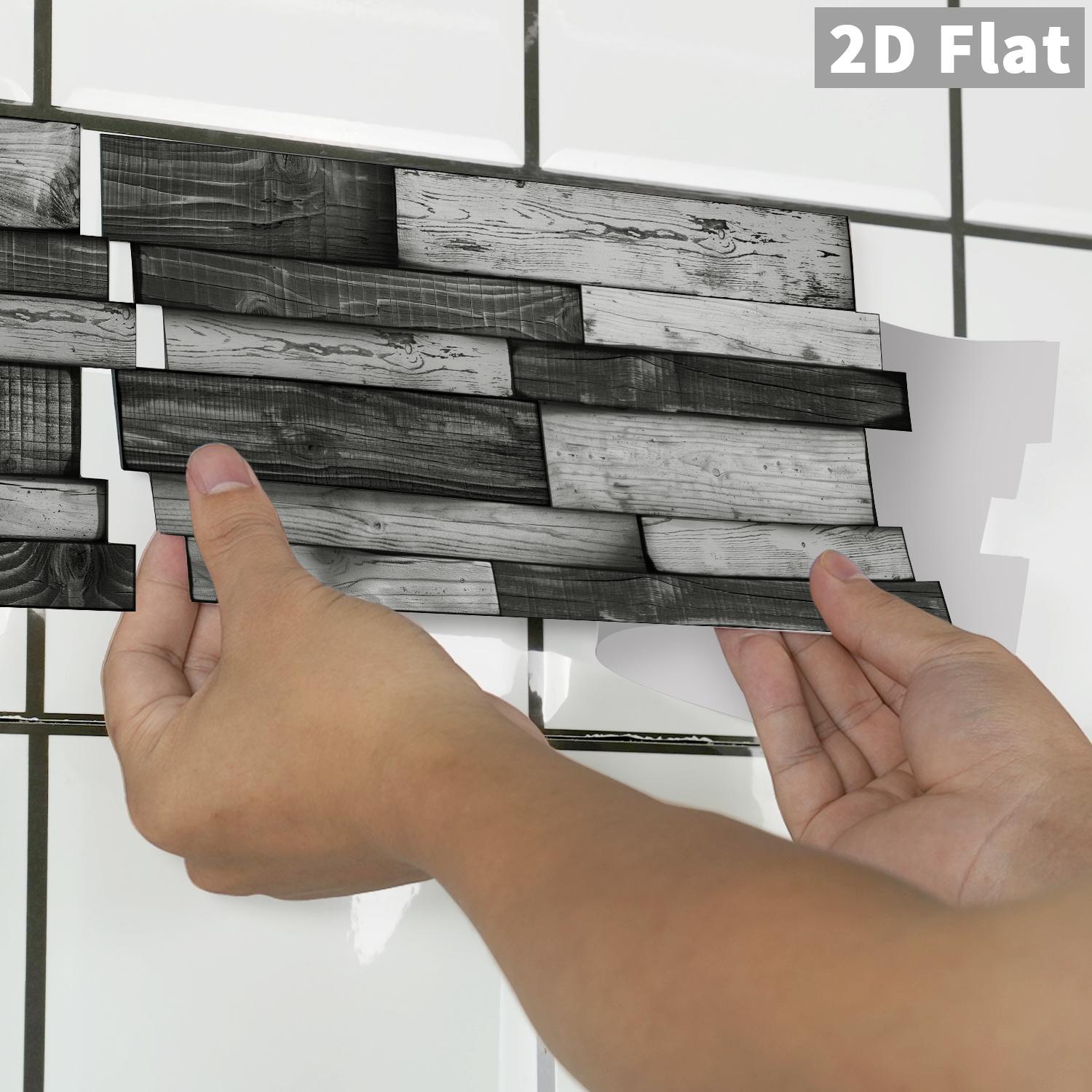 12/24/48PCS Irregular Tile Stickers | PVC Black-Gray Skin-Feel Marble | Waterproof Oil-Proof Kitchen Bathroom Decoration Kitchen Bath Self-Adhesive Decor 2. Black-Gray Marble Tile Stickers 12/24/48PCS | PVC Skin Decorative Wall Sticker