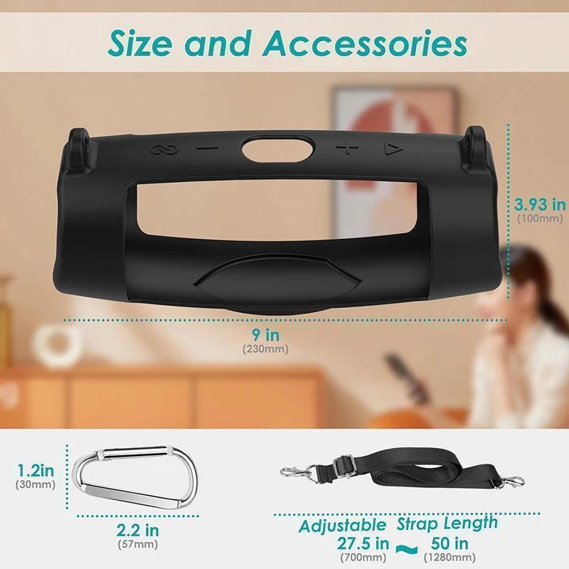 For JBL Charge 6 Waterproof Portable Bluetooth Speaker Silicone Case,Soft Protective Sleeve Cover with Shoulder Strap for JBL Charge 6 Speaker，This product comes with a protective case and a speaker.  VanLife Outdoor speaker