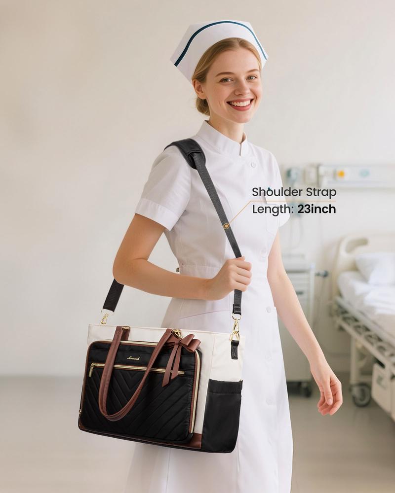 LOVEVOOK Lunch Tote Bag for Women,15.6 Inch&17.3 Inch Large Capacity Work Bag with Laptop Compartment, Teacher Tote Bag with Zipper, Handbag Insulated Bag Leakproof for Nurse, Office, College,TikTokShopStockUp