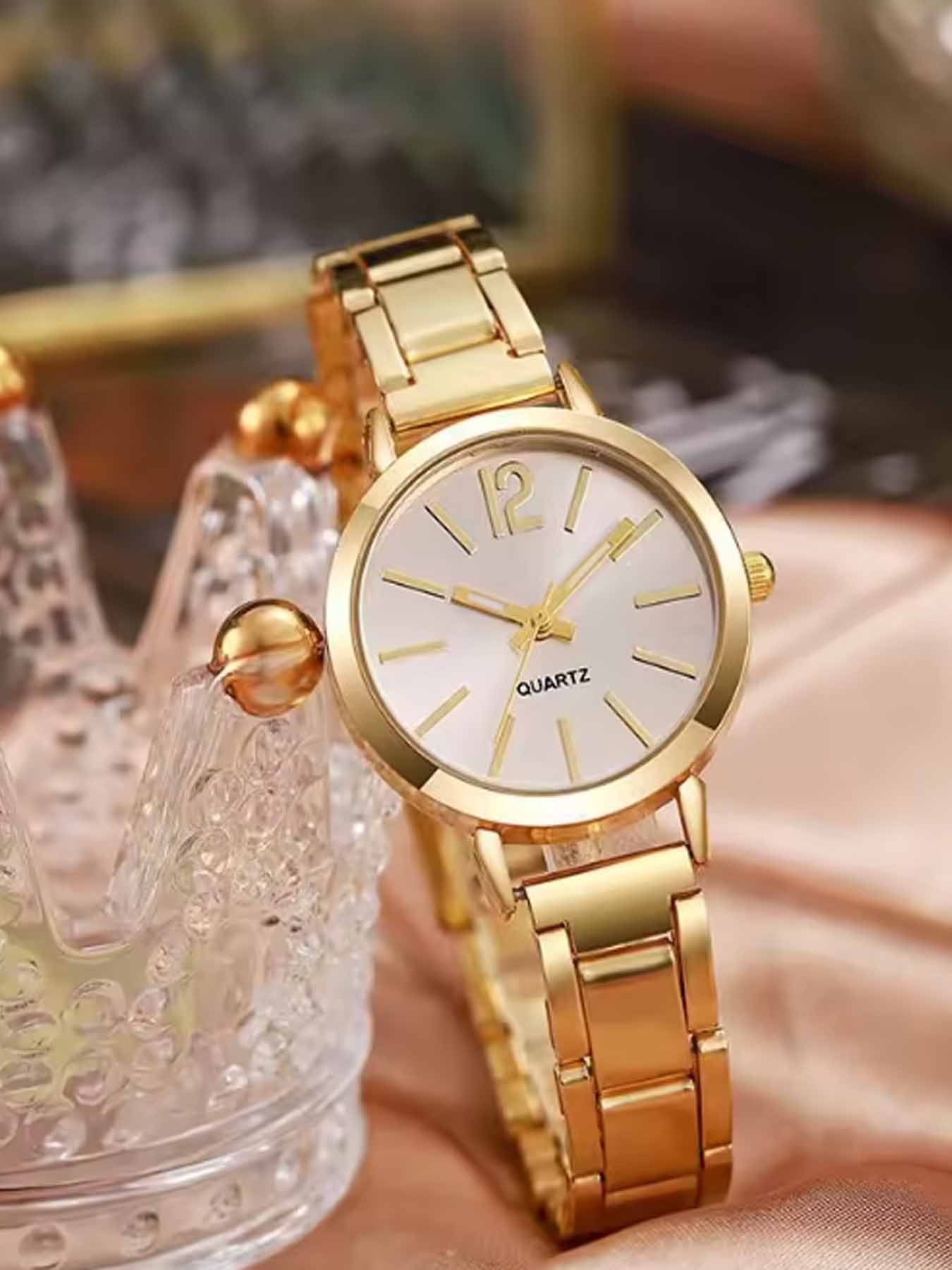 Fashion Quartz Watch for Women's Luxury Watch, Simple Circular Dial, Stainless Steel Women's Watch