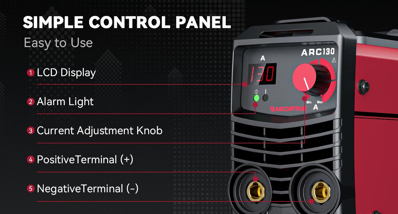 ARCCAPTAIN 130Amp 110V Mini Stick Welder, ARC130 DC IGBT Inverter Arc Welding Machine, Digital Display Portable MMA Welder with Hot Start, Arc Force, Anti-Stick, IGBT Inverter Welder