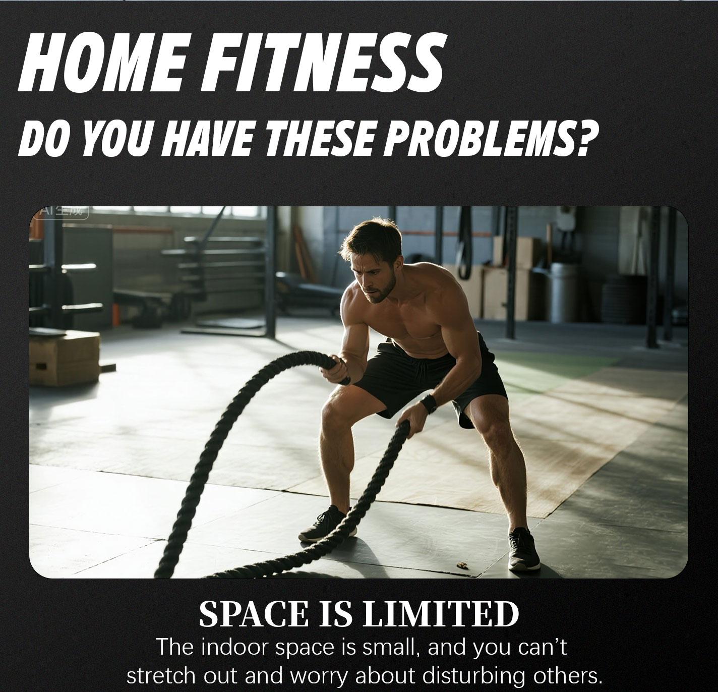 Soulyis Cordless Battle Ropes for Home Gym - Cordless Training Rope Fitness Equipment for Men & Women, Weighted Workout Ropes for HIIT, No-Jump Full-Body Exercise,  Ideal for Fitness Enthusiasts Workout Equipment Training Equipment & Festival Gift