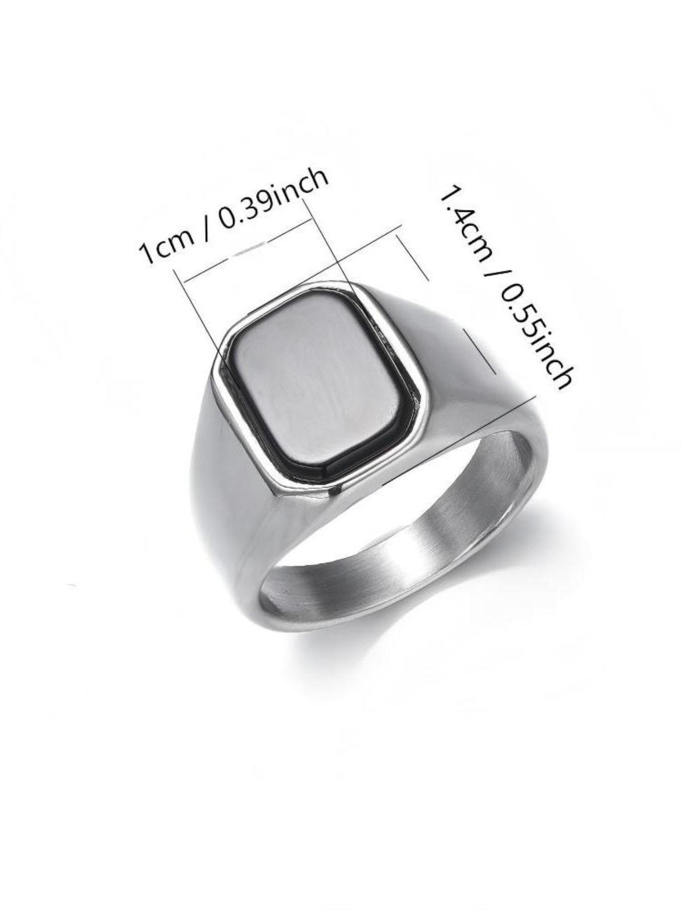 Vintage Turquoise Men's Stainless Steel Ring, Natural Agate Vein, Unique Gemstone Accessory