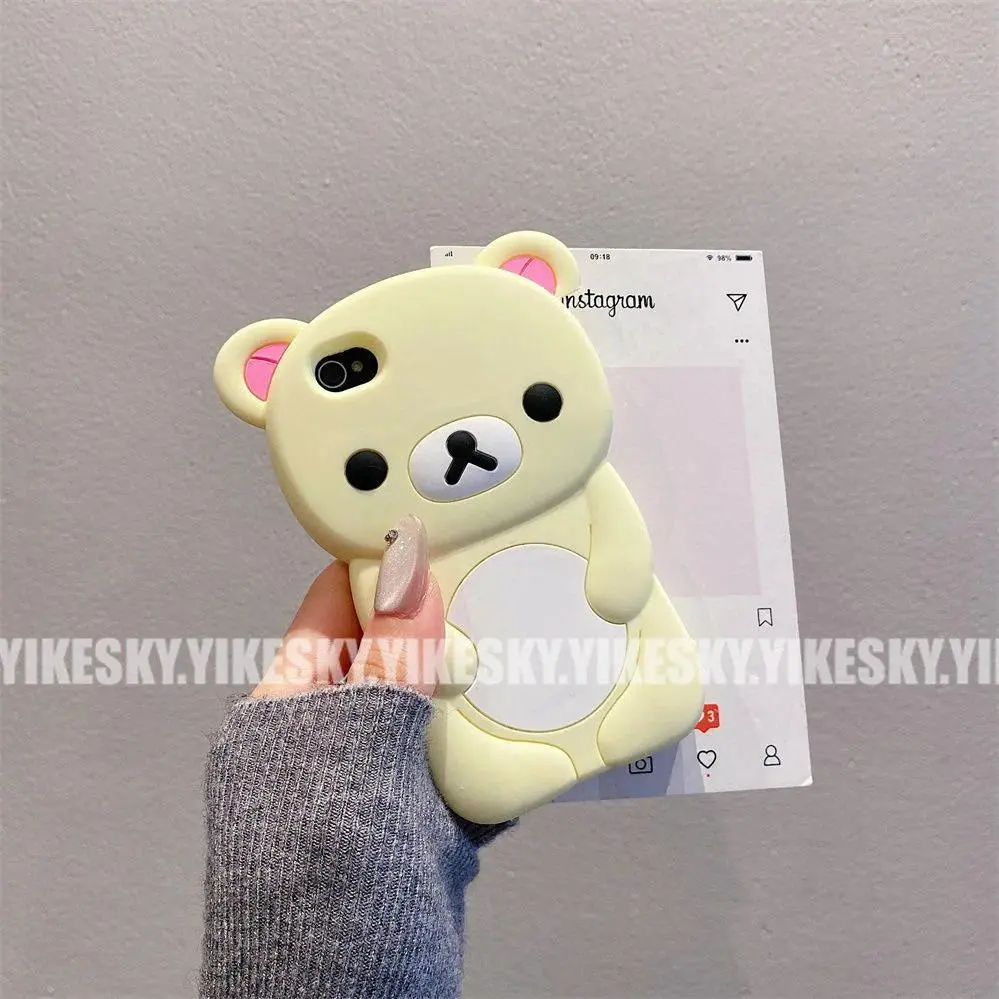 For iPhone 17 Pro 4 4S 5 5S 6 16 Pro Max 15 14 Plus 13 12 11 7 8 SE Rilakkuma Bear Chocolate Cartoon Soft Silicon Phone Case