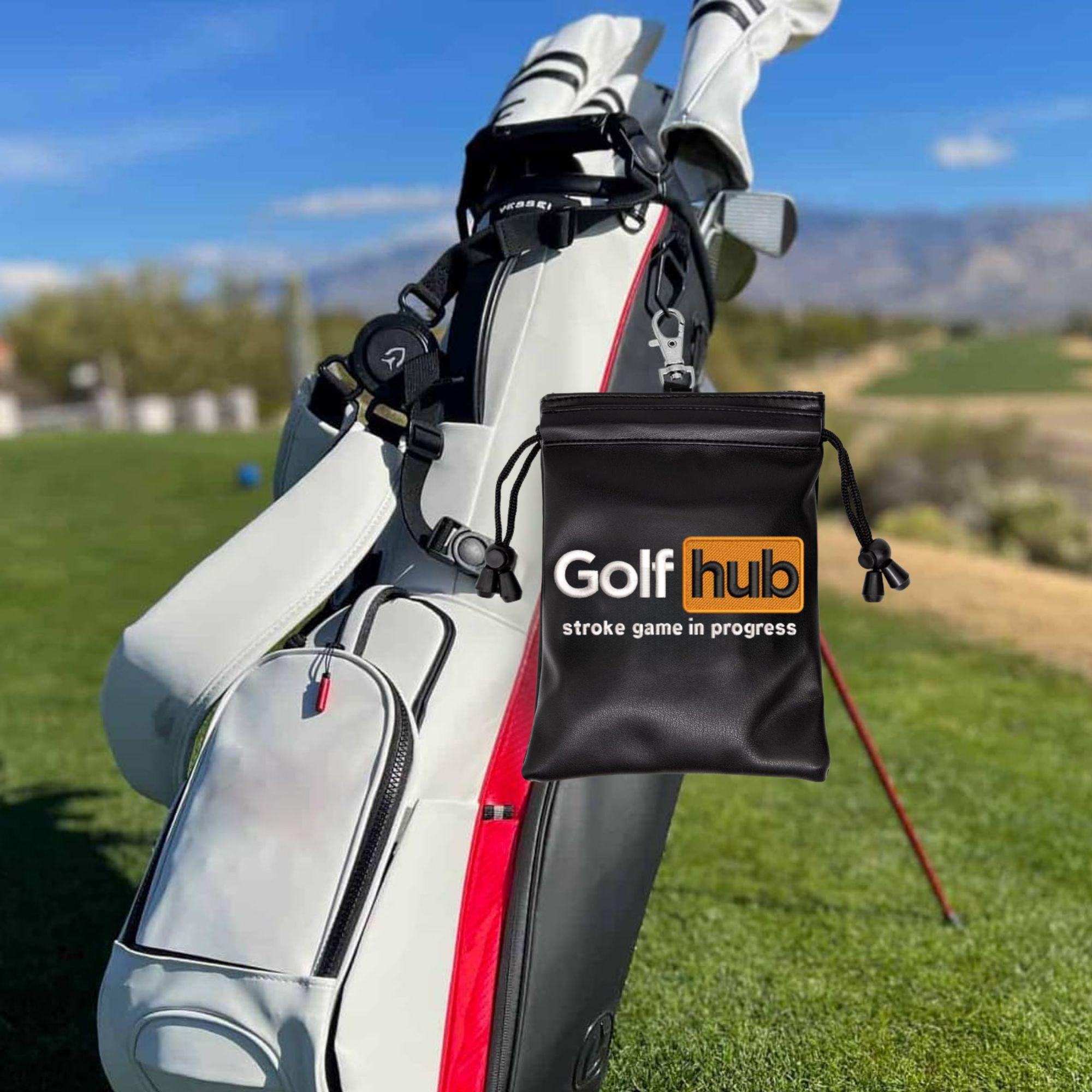 Durable Waterproof Golf Valuables Pouch, Golf Tee Pouch with Drawstring Closure, Portable Ball Pouch for Men Golfers, Unique Gift Idea, Golf Accessories