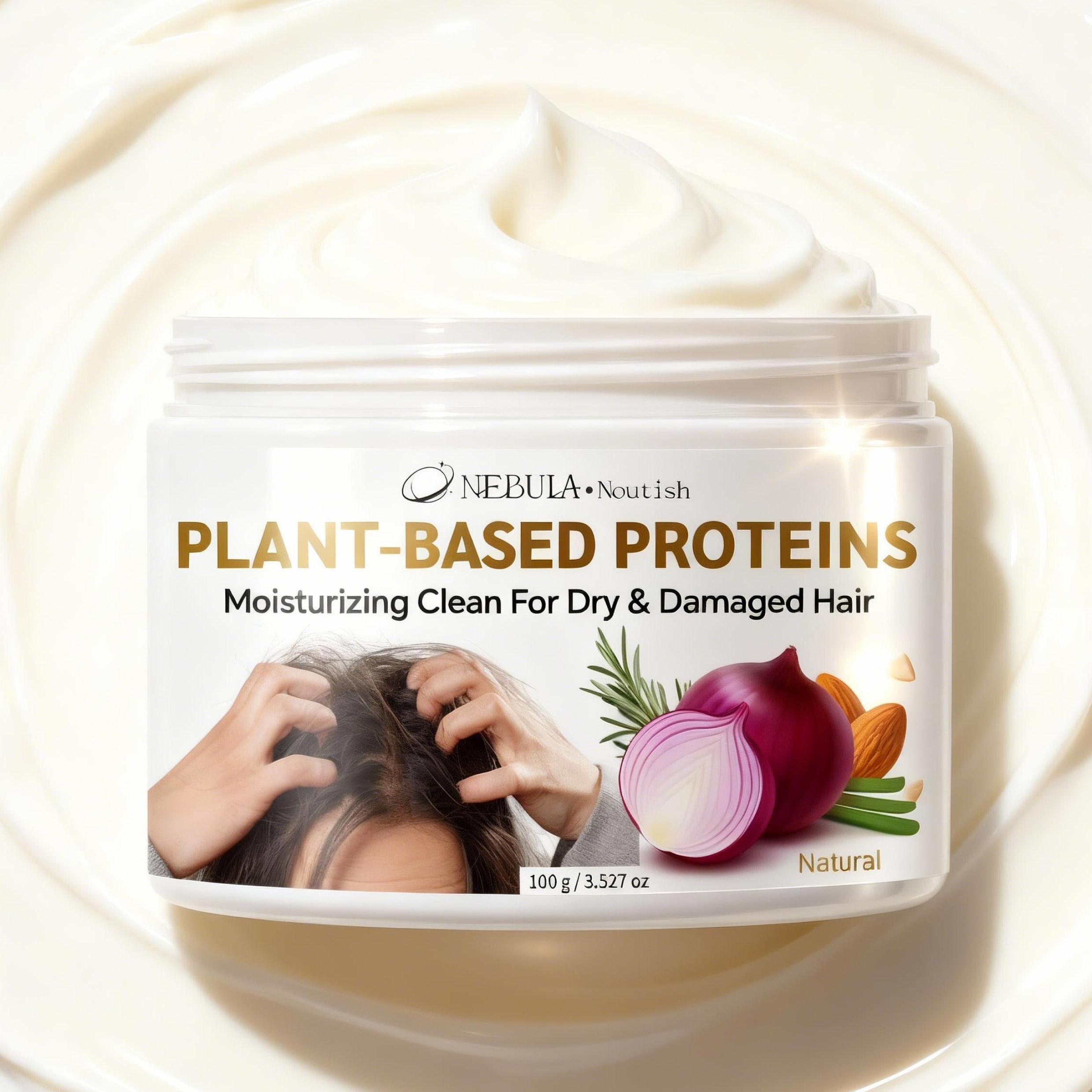 Pure Plant-Derived Natural Hair Mask 100g, Repair & Hydrate, Smooths Frizz, Nourishes Hair Care, Ideal for Dye & Perm Treatment