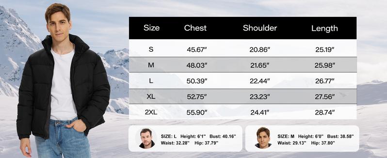Men's Puffer Jacket Winter Coats Water Resistant Long Sleeve Zip Up Lightweight Quilted Down Jackets for Outdoor Activities & Daily Wear Men's Puffer Jacket Winter Coats Water Resistant Long Sleeve Zip Up Lightweight Quilted Down Jackets for Outdoor Activities & Daily Wear