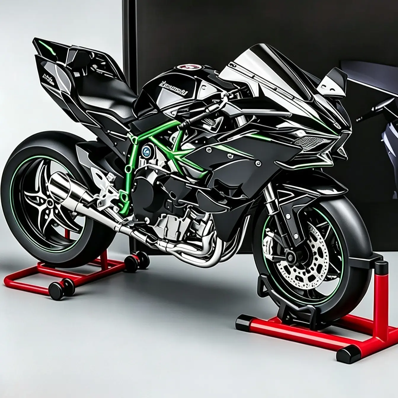 Startable Large Scale Dynamic Motorcycle Model, Ignition Start + Sound + Spray Exhaust Simulation, Alloy Design, Ideal Gift and Collectible
