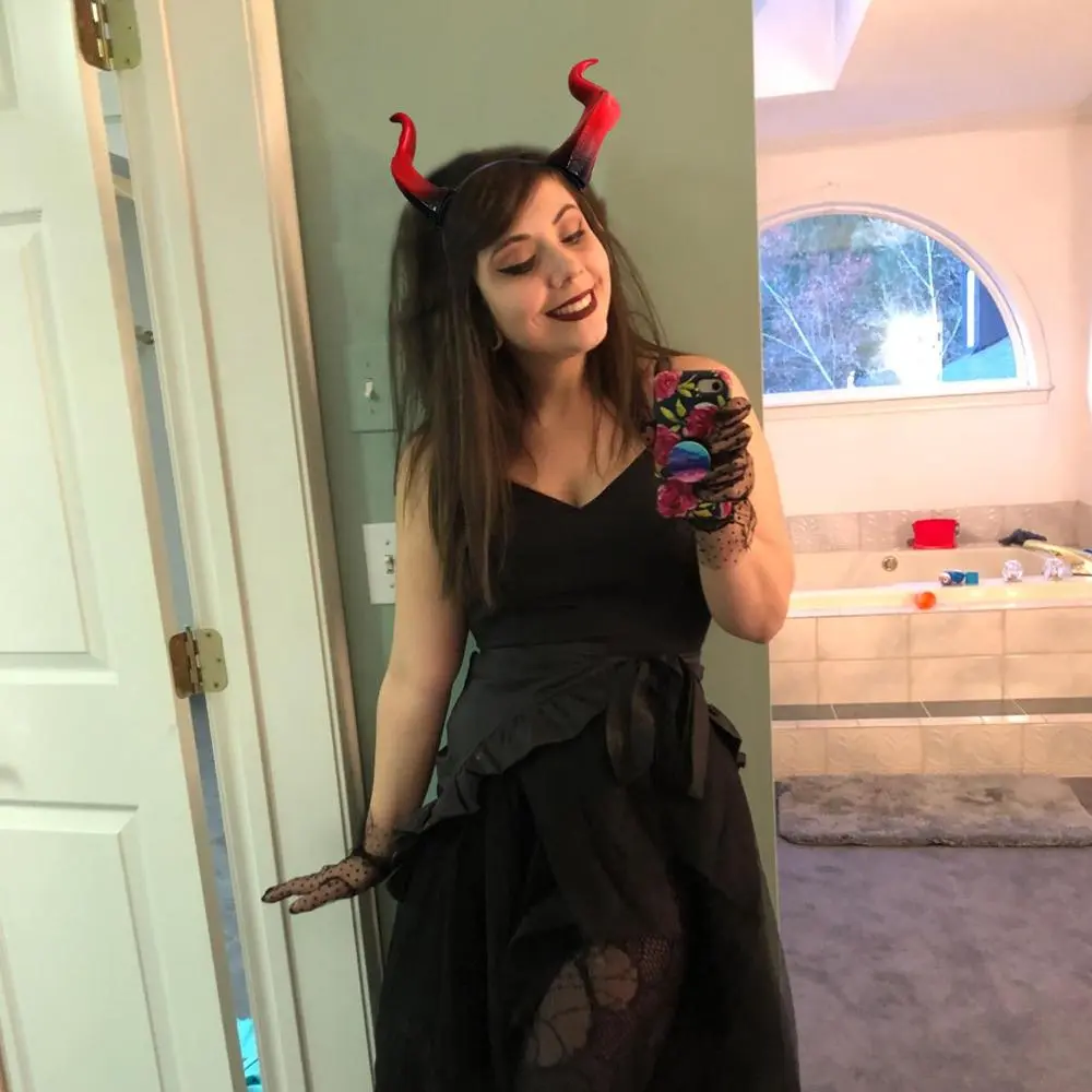 Devil Horn Headpiece Cosplay Black Queen Girls Boys Gothic Animal Horns Headwear Halloween Carnival Party Purim Costume Props