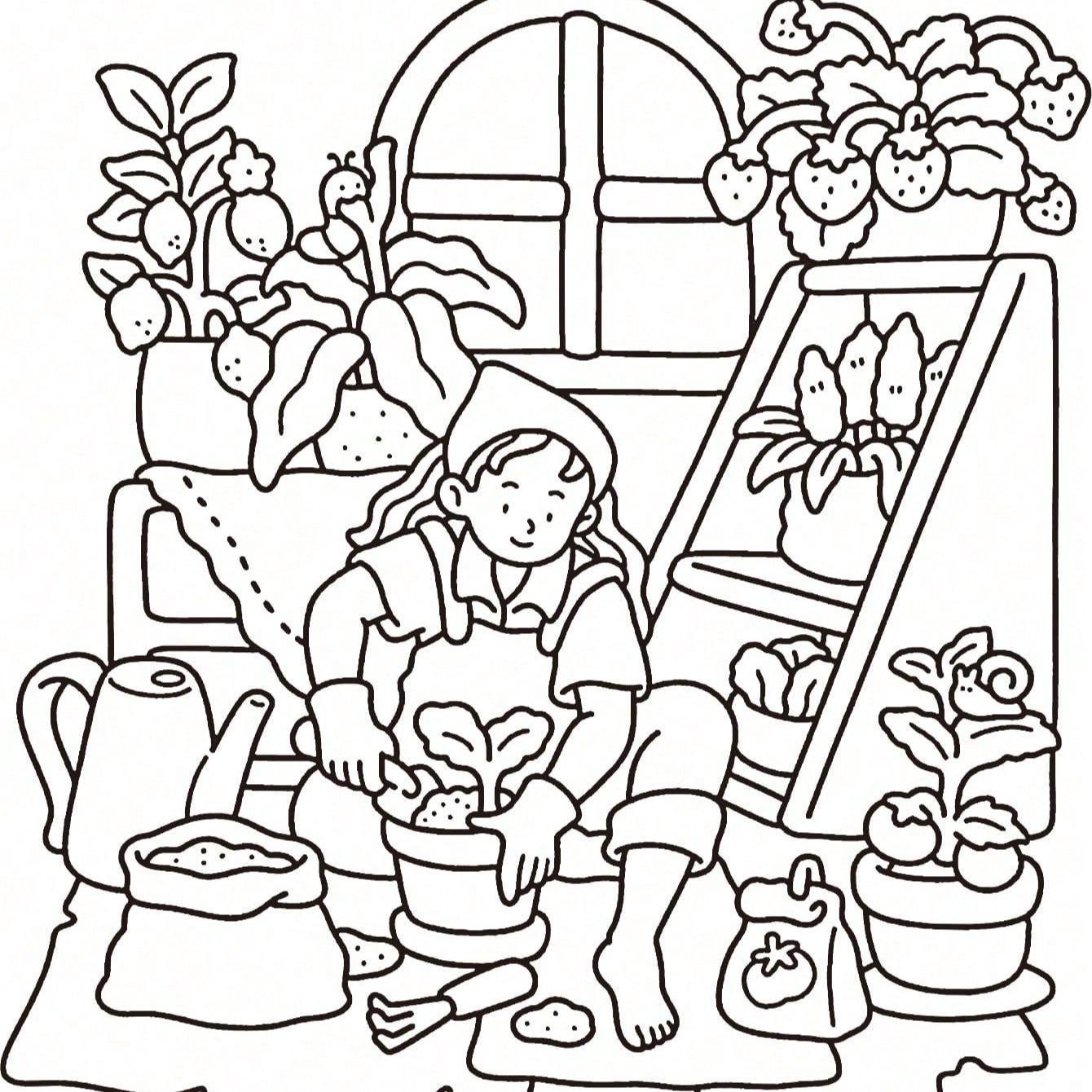 Girl Moments Coloring Book for Adults & Teens, Stress Relief Drawing, Large Relaxing Design, Cute Characters, Safe & Eco-Friendly