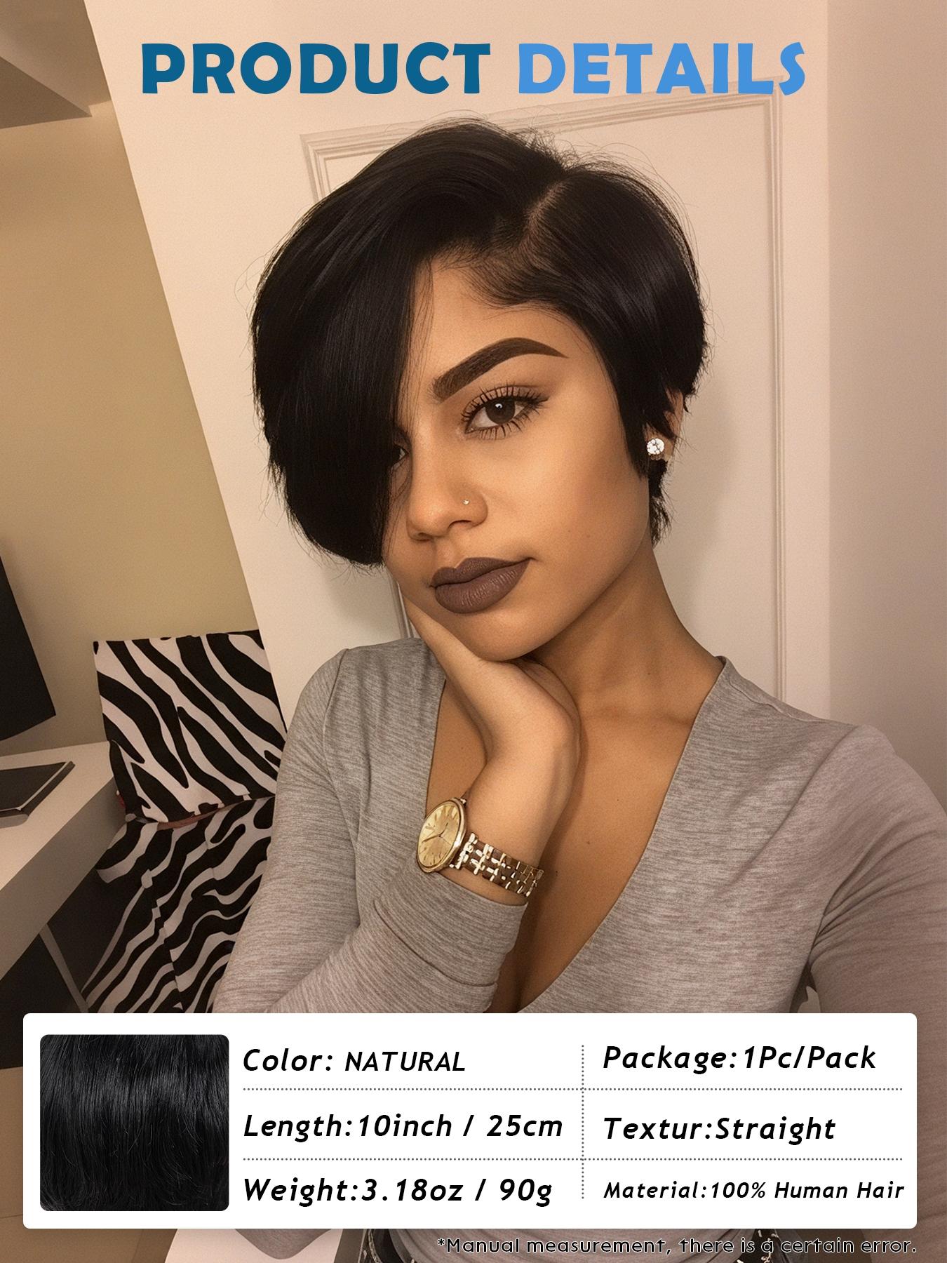 10 Inch 150% Density Bob Wig with Bangs Human Hair HD Lace Straight for Women 10 Inch Bob Wig Human Hair | 13x4 Lace Front | Pre Plucked  main image 4