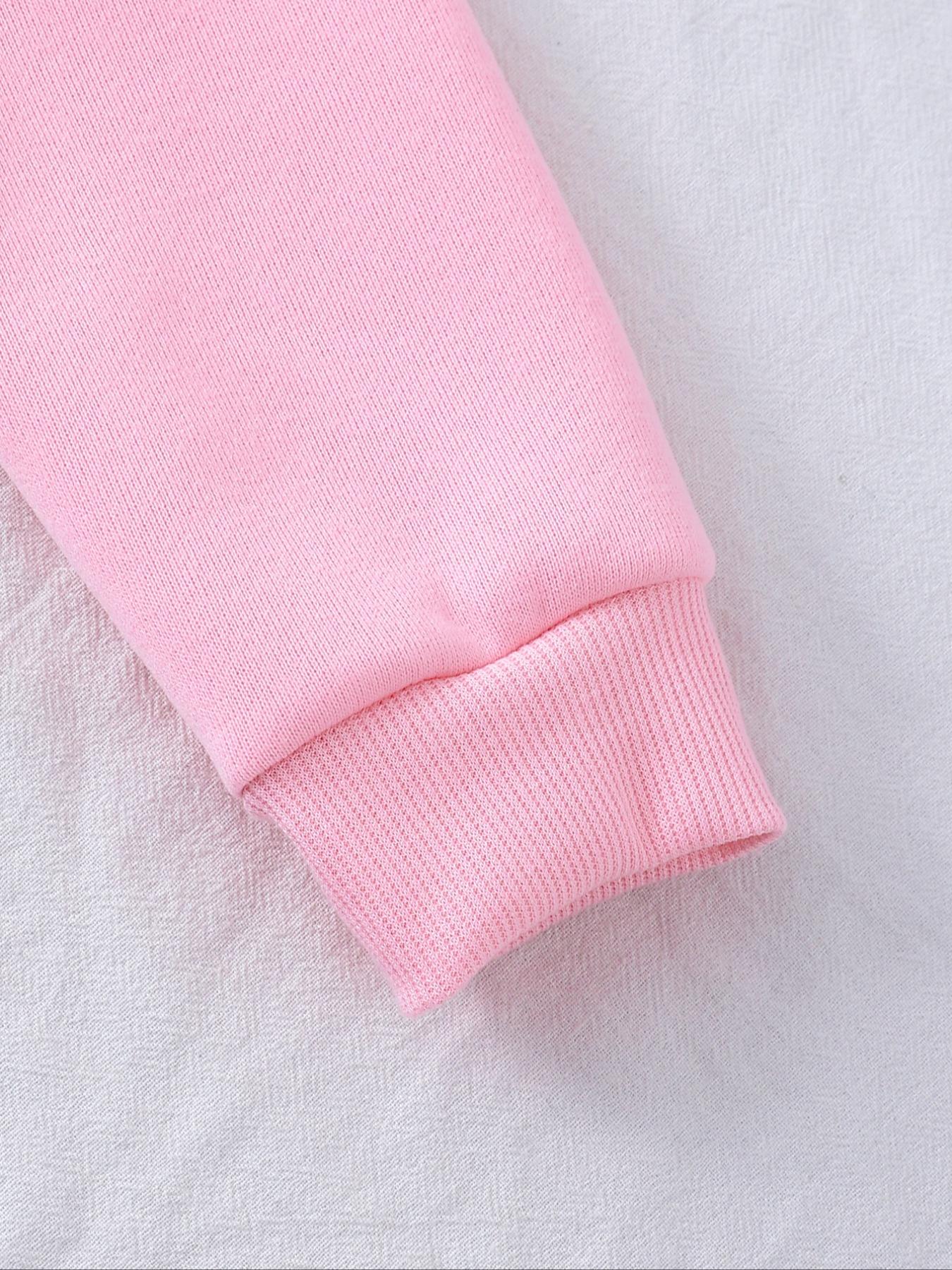 Girls' Long Sleeve One-Piece Jumpsuit, Casual Fitted Design, Thick Fabric for Fall & Winter, Comfortable Kids Clothing, Girlclothes, Hoodies