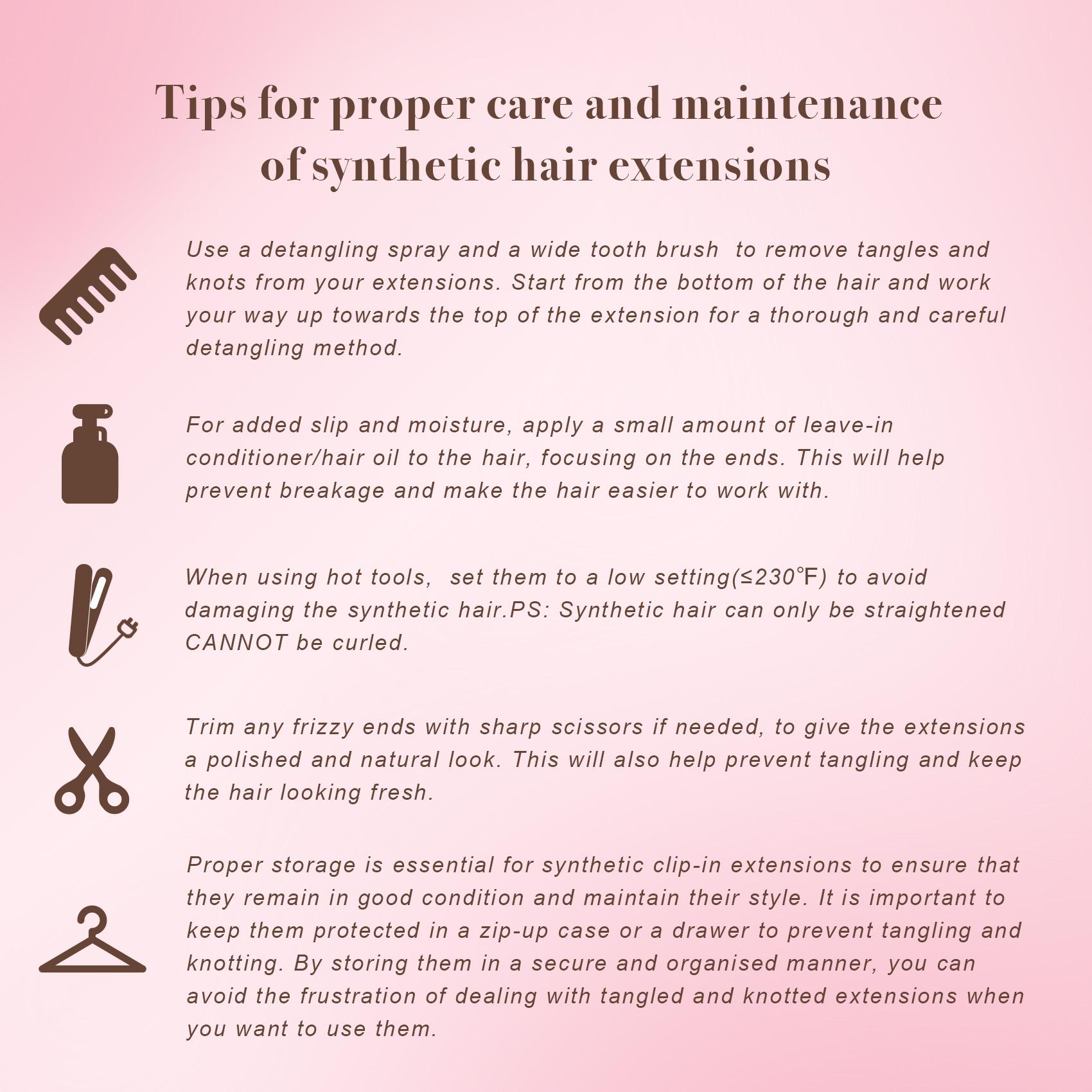 [ Qbeauty Red Shades Collection ]Clip- in Synthetic Hair Extensions Long Wavy 4PCS Thick Hairpieces Double Weft Natural Hair Extensions for Women Outdoorfun SpringStatements