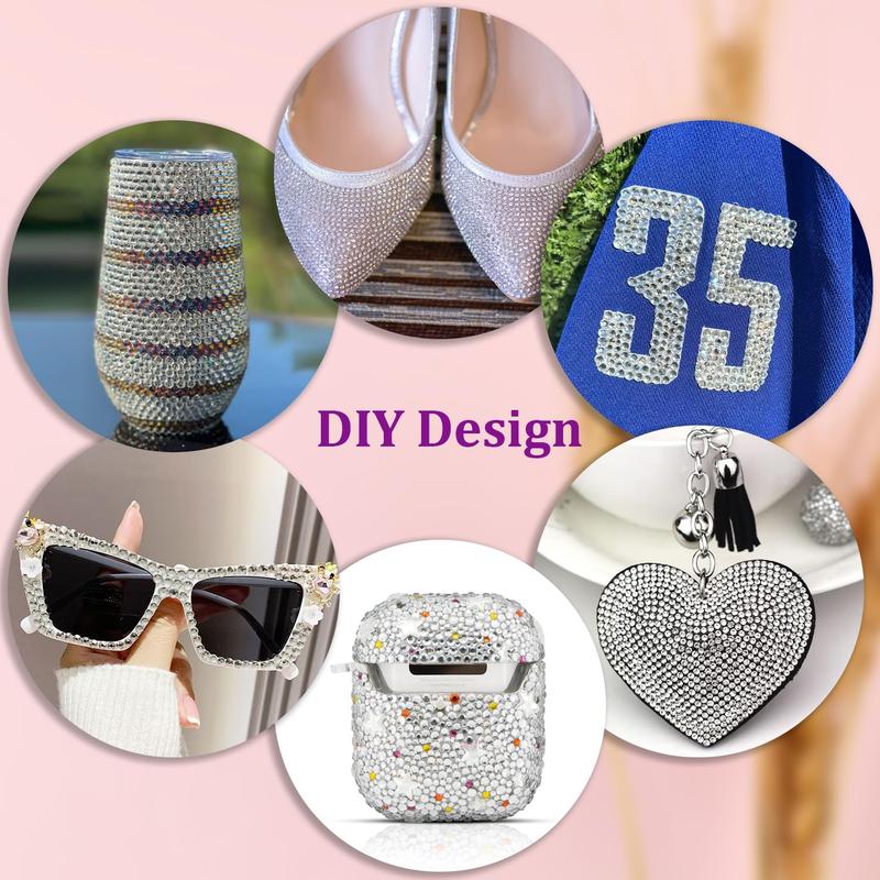 1 Box Shiny Silver Semi-circular Rhinestones, Elegant Rhinestone Decorated, 24 Grids Multi-sized Flat Bottomed Resin Diamond Nail Charms DIY Glasses Mirror Nail Materials
