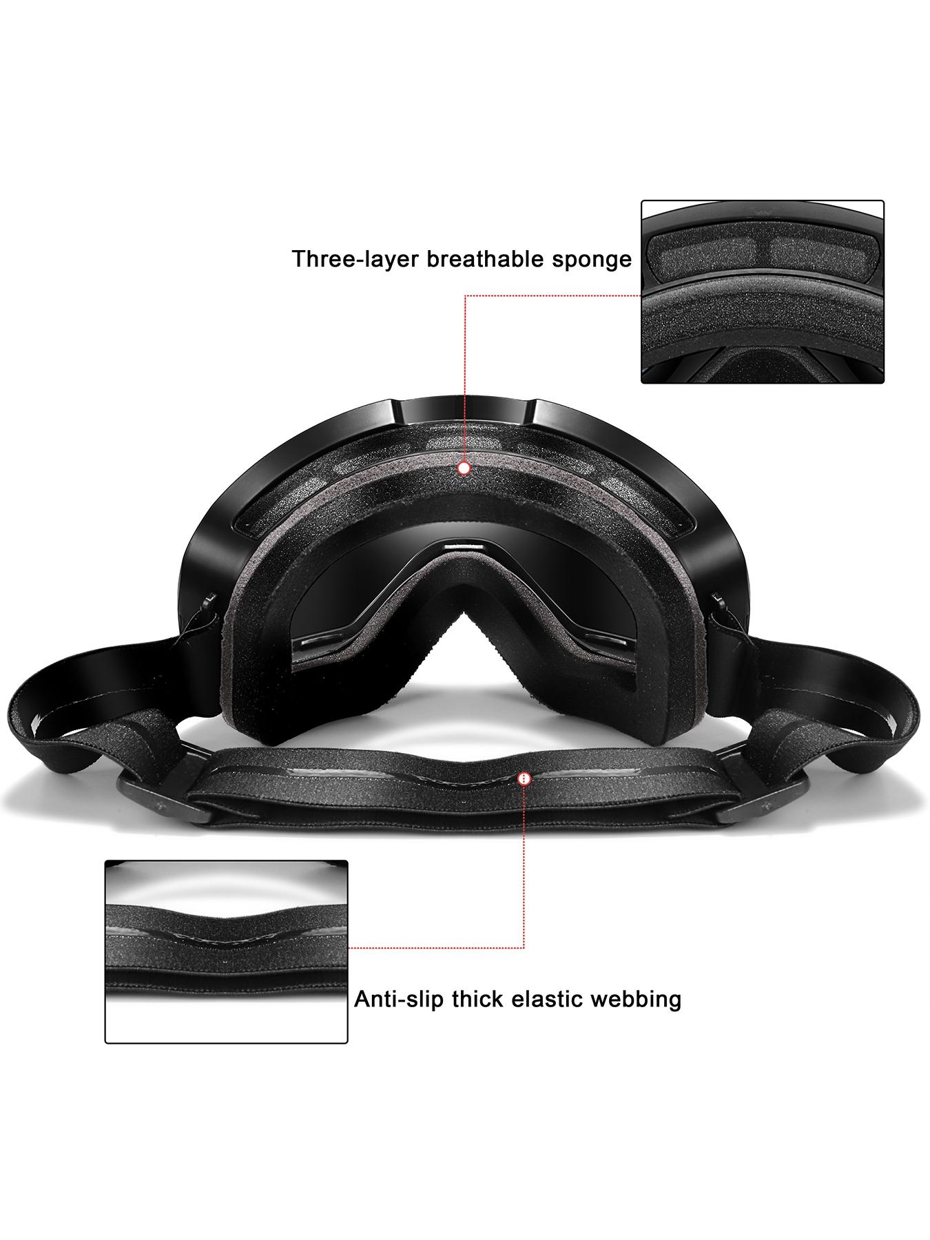 Ski Goggles with Uv400 Protection, Anti-Fog, Interchangeable Magnetic Lenses, OTG-Friendly, Frameless Design, Snowboarding Gear for Men & Women