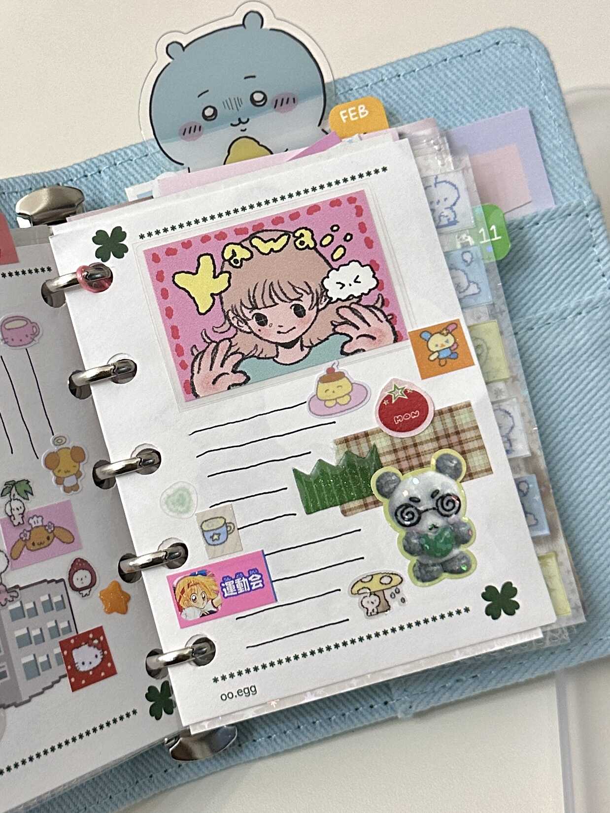 Original ooegg Denim Heart M5 Binder Kpop Photocard Holder with Elastic Band Photo Card Collection Book Idol Photo Album m5 다이어리
