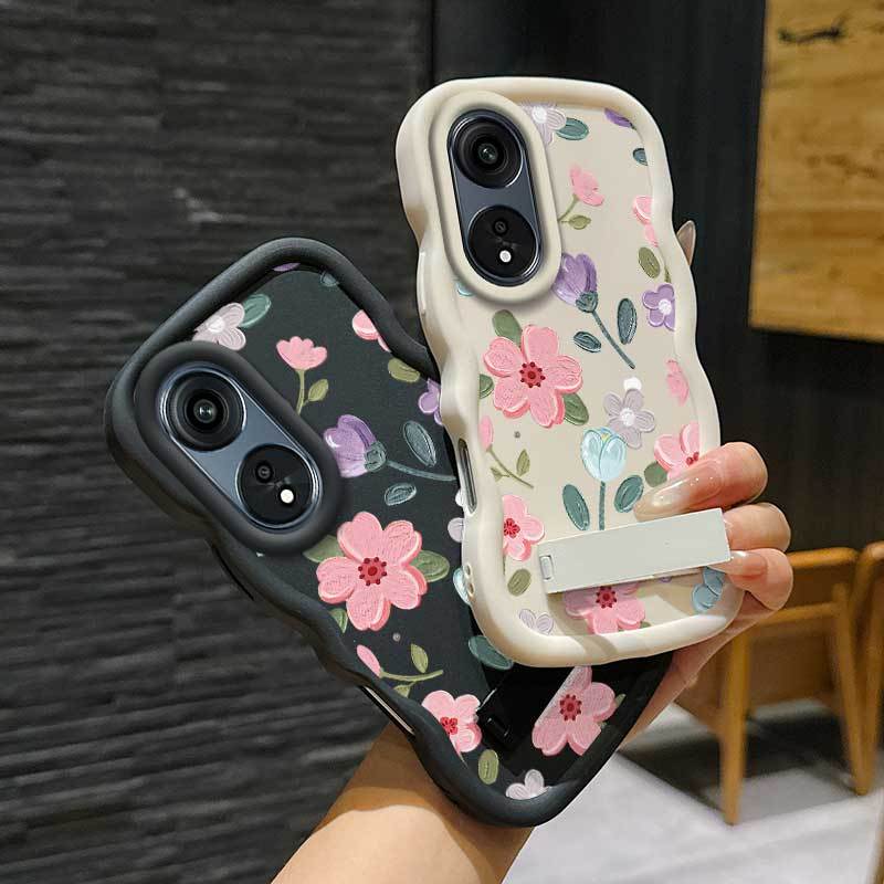 1 Piece A38 Flower Romance Flexible Design Anti-Scratch And Stand Protection Made For OPPO A38 Ideal For Entertainment