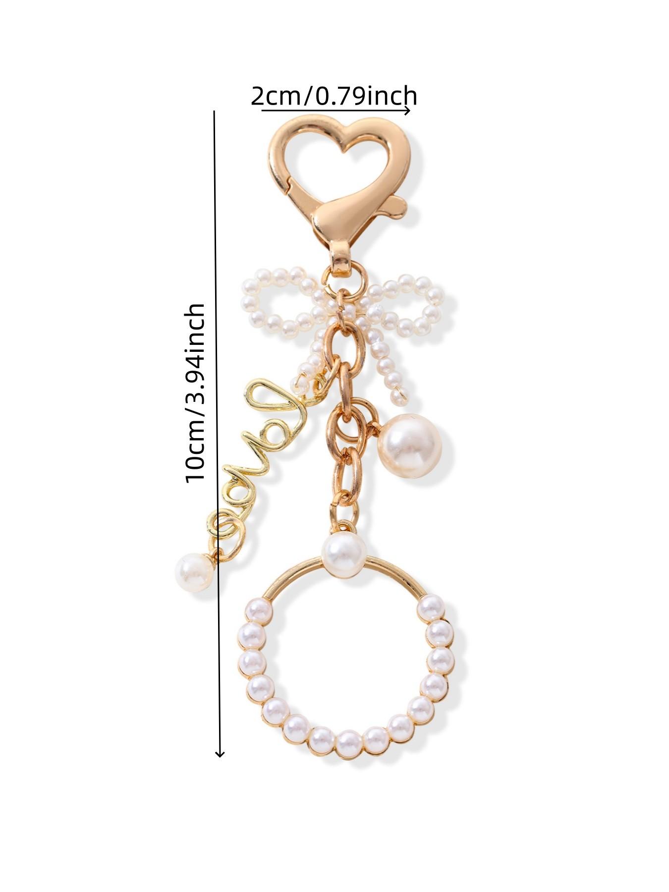 Pearly Butterfly Heart Love Keychain, Romantic Wedding Gift, Sweet and Gentle Style, Car Bag Pendant, Memorial Souvenir