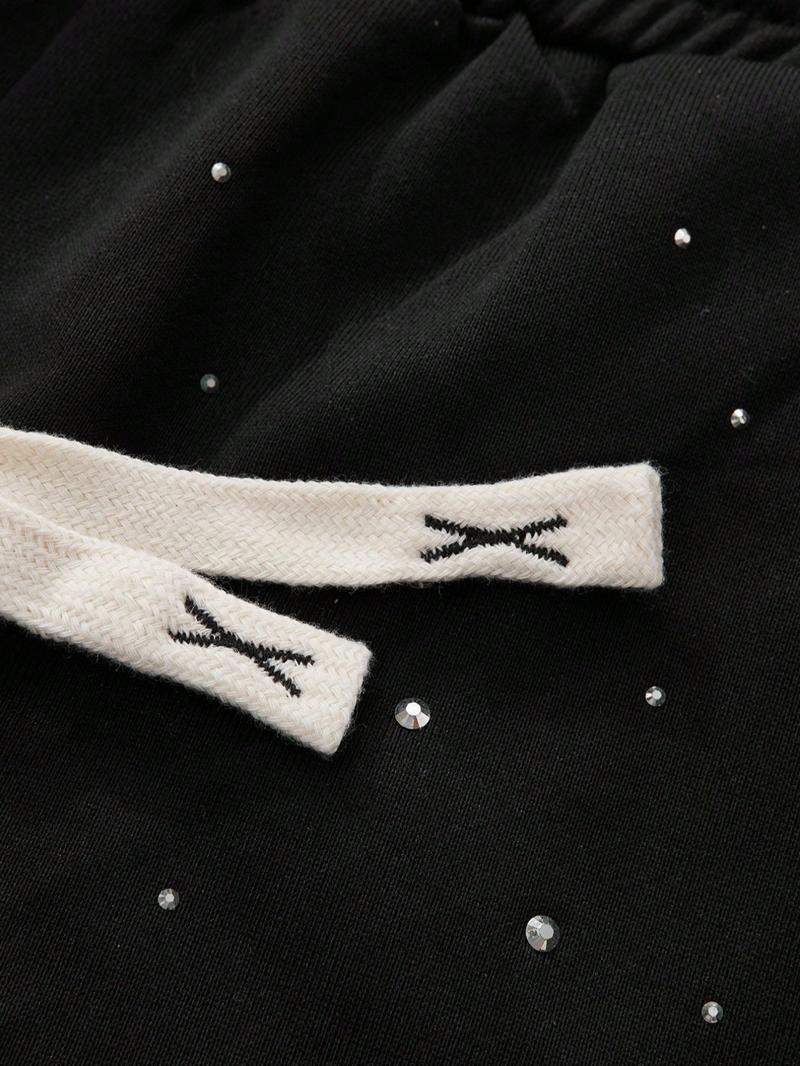 Unisex Rhinestone Starry Sky Sweatpants, Streetwear Fashion, Trendy Simple Design, Perfect for Hip Hop, Rap, Gym, Outdoor Activities, Athleisure Style Bottoms