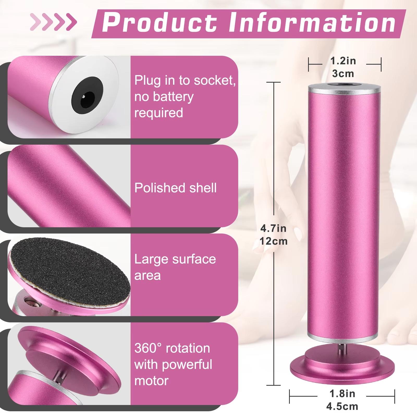 Electric Foot File, 1 Count Adjustable Speed Foot Callus Remover with 60pcs Sandpaper, Professional Foot Care Tool, Pedicure Care Tool for Home & Salon Use