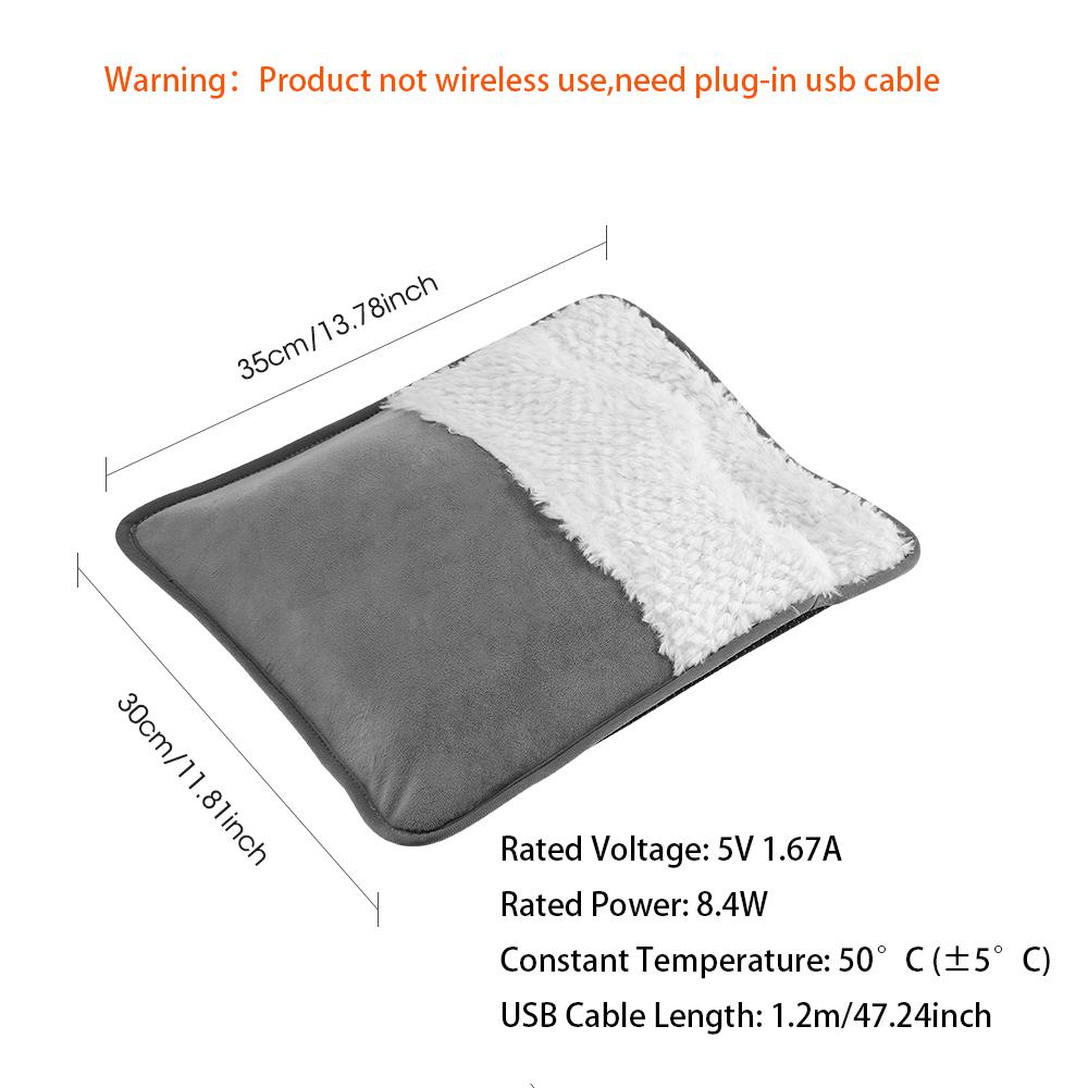 USB Plug-In Foot Warmer Pad Constant Temperature, Detachable Heated Foot Mat for Autumn Winter, Foot Heating Device for Cold Weather Use