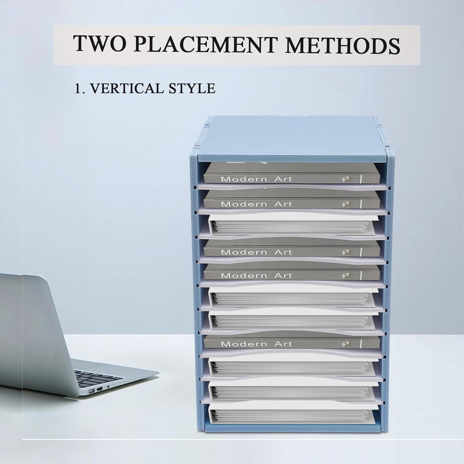 Vertical Desktop Organizer Rack with 11 Slots, Adjustable PVC Paper Classification Shelf, Mail Sorting Holder for Home Office