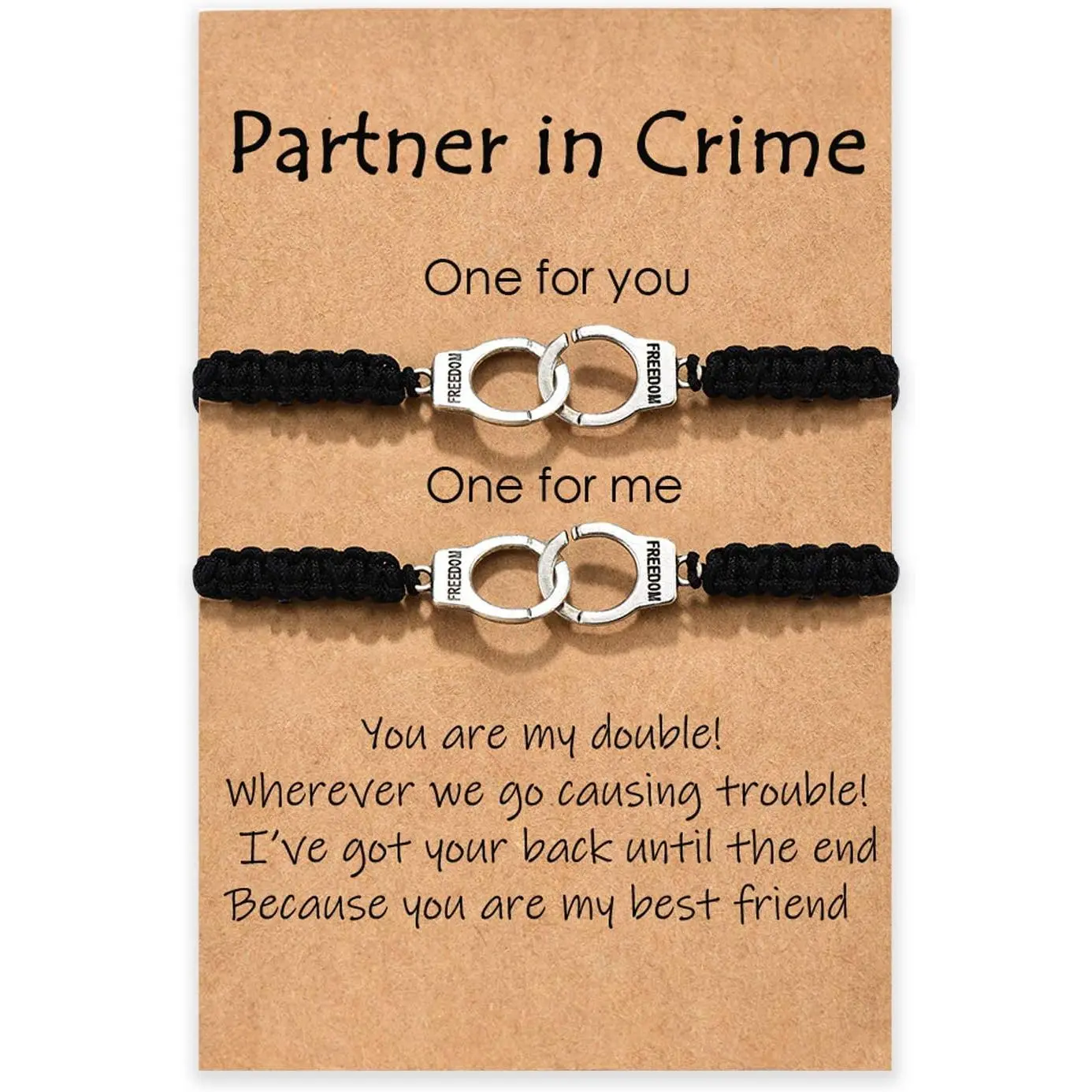 Partners in Crime Bracelets Handcuff Matching Friendship Bracelet for Women Men
