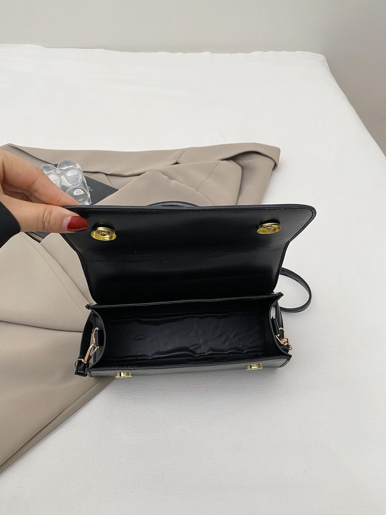 New Women's Handbag, Solid Color Flap Design, Elegant Small Square Bag, Crossbody Bag, Perfect for Office and Casual Outdoors Daily Use