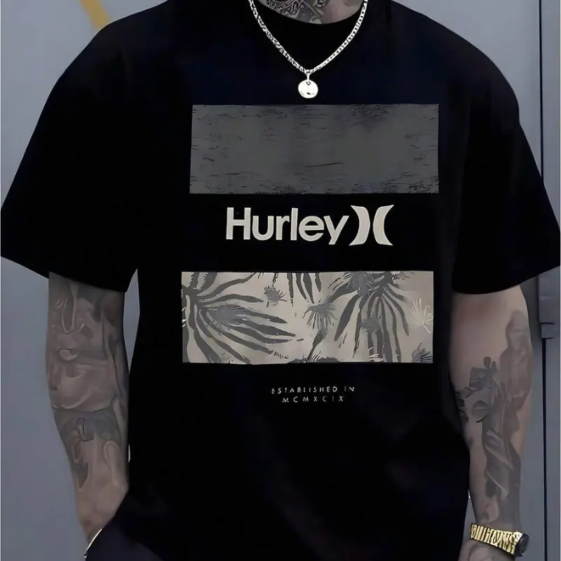 Hurley Men's Shirt Graphic T Shirt Casual Men Clothing Comfortable Mens Clothes Size S-XXXL