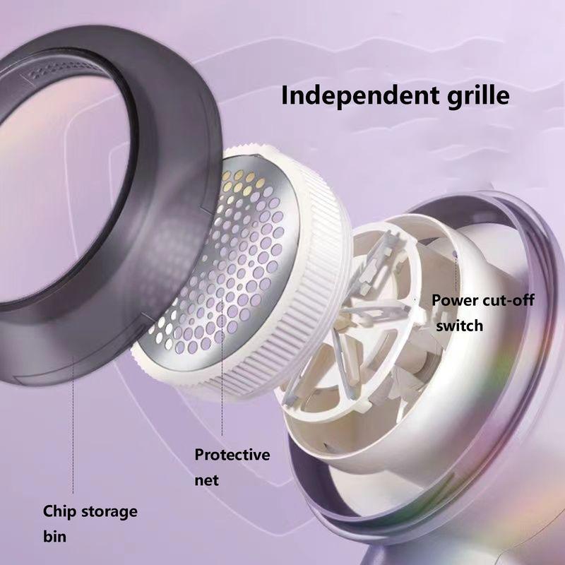 6-Pack Replaceable Blades Fabric Shaver, Rechargeable Portable Lint Remover with LED Display, Removes Pilling From Clothes, Furniture, and Blankets