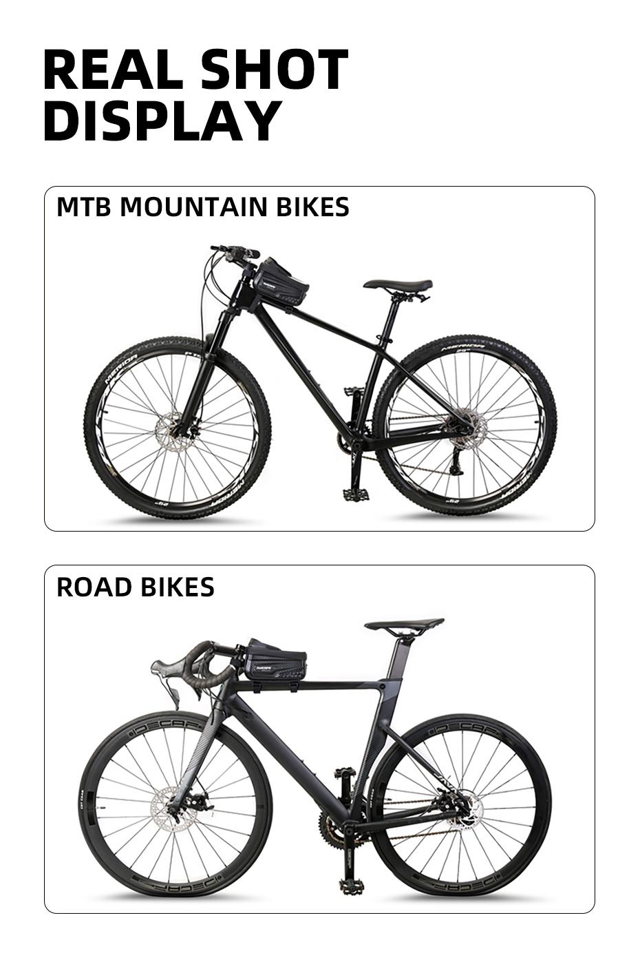 Bicycle Top Tube Frame Bag, Waterproof Bike Phone Holder 6.8″ Touchscreen Phone Storage Bag, Large Capacity Cycling Accessories for MTB Road Bike Bicycle Top Tube Frame Bag, Waterproof Bike Phone Holder 6.8″ Touchscreen Phone Storage Bag, Large Capacity Cycling Accessories for MTB Road Bike