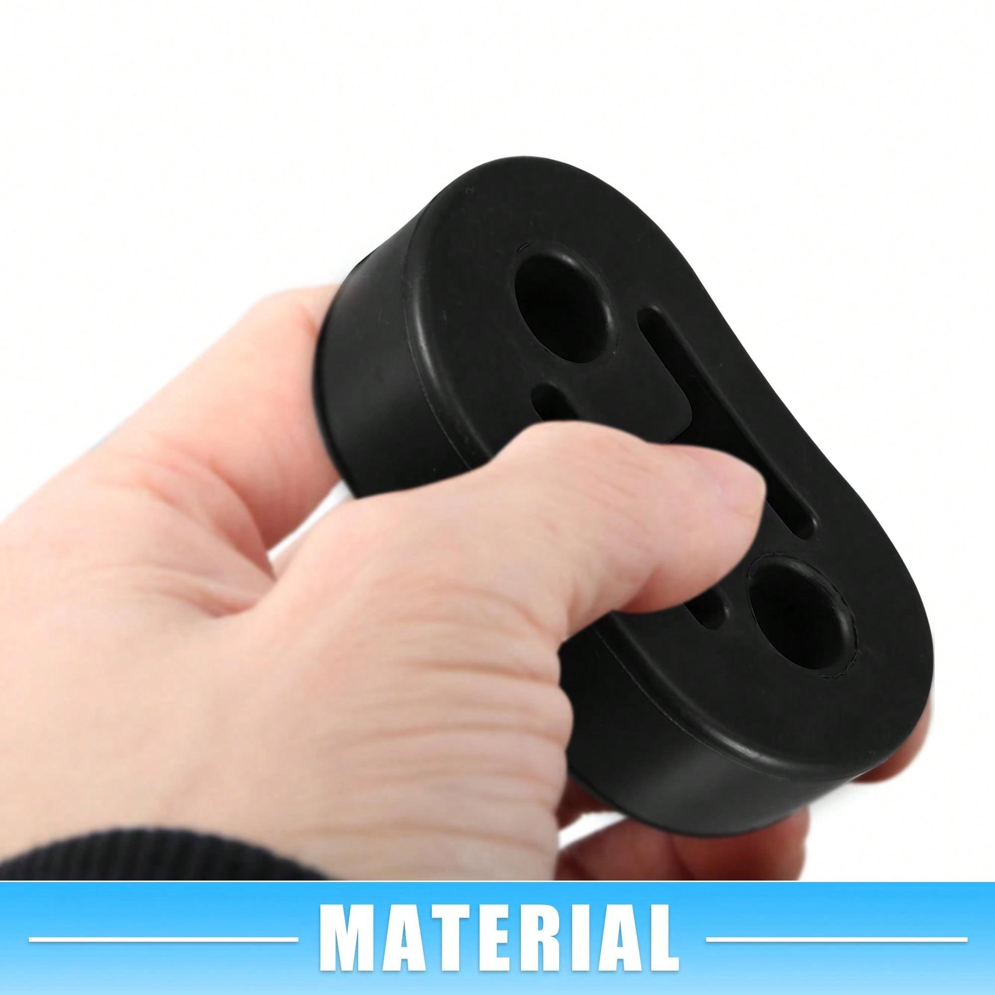 2-Piece Car Rubber Exhaust Pipe Tailpipe Mount Bracket, Universal Dual-Hole Exhaust Mount Bracket, Suitable for Vehicle Muffler Buffer