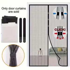 Magnetic Mosquito-Proof Magic Mesh Magnetic Closure Door Curtains, Polyester Edged Automatic Closing Magnetic Screen Door Curtains Available in Multiple Sizes: 80*210/90*210/100*210