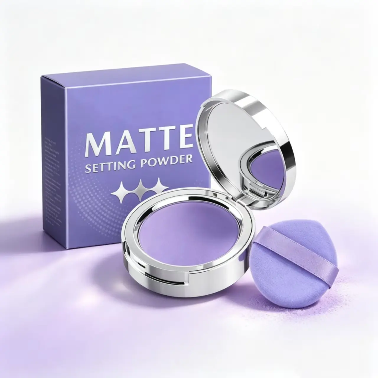 Viral Matte Face Setting Powder - Talc Base, Lightweight Oil-Absorbing Formula for Oily Skin, Natural Coverage with Natural Glow, Long Wear, No-Transfer, Pat on Face Daily Makeup Powder
