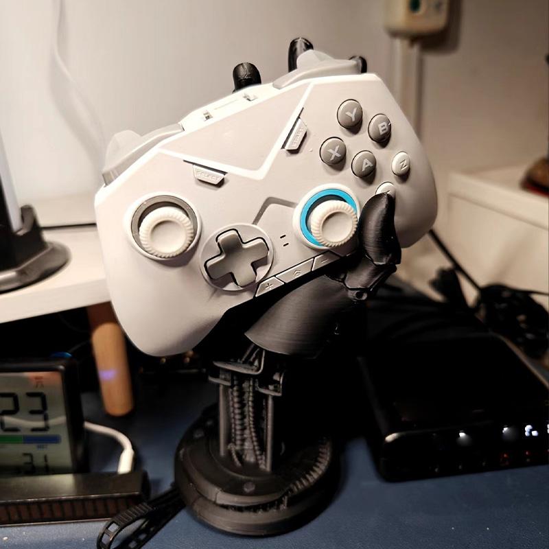 Cyberpunk 3D printing game controller bracket storage, adjustable ABS desk storage box, suitable for controller, game handle, Gaming controller, non-waterproof multi-function game accessory bracket, ideal back-to-school gift for game players